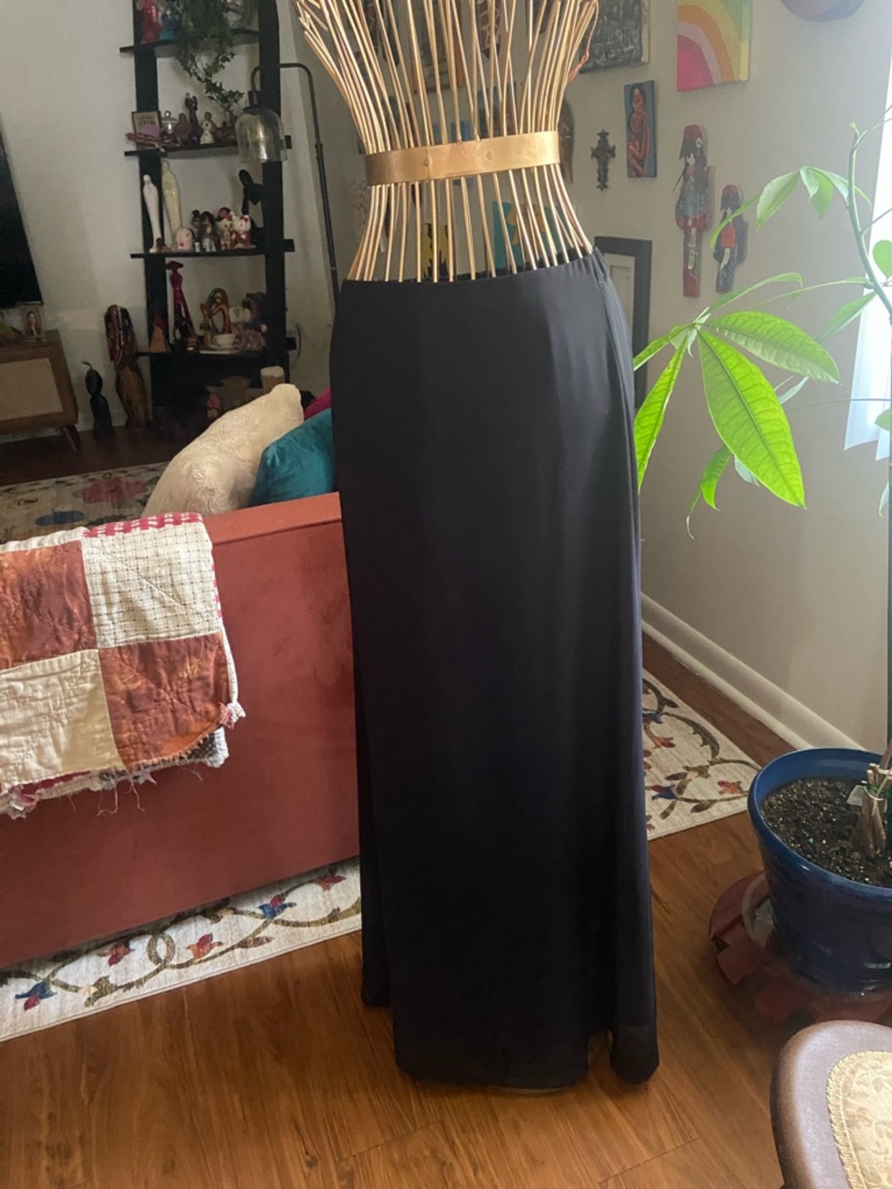 Alex Evenings Black Maxi Skirt - Sleek Evening Silhouette